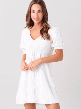 Stark X White Cotton Gauze Lee Dress Cover Up M Beach Resort Cruise Cottagecore